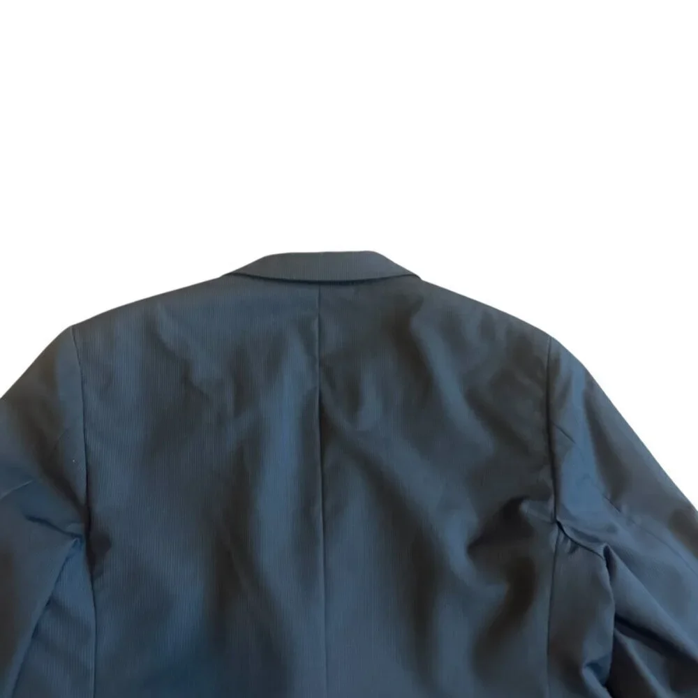 Theory Button-Down Blazer Jacket Sport Coat Black Pinstripe Wool Size 38R Men's